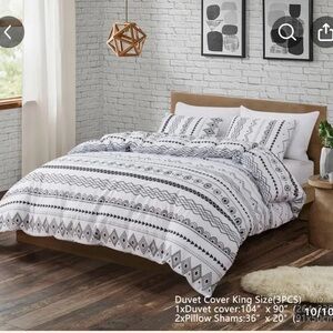 Modern Geometric Black and White Duvet Cover Set